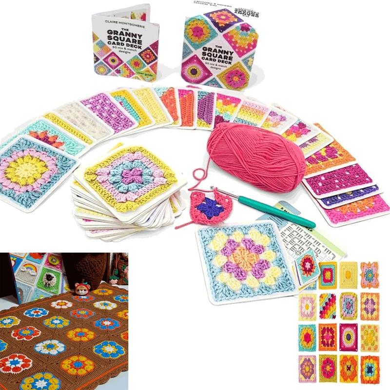 50 Mixed Design Granny Square Card Set, Adult Knitting Kit, DIY Crochet Pattern Set, Christmas & Halloween Gift, Ideal for Crafters, Crochet Gifts