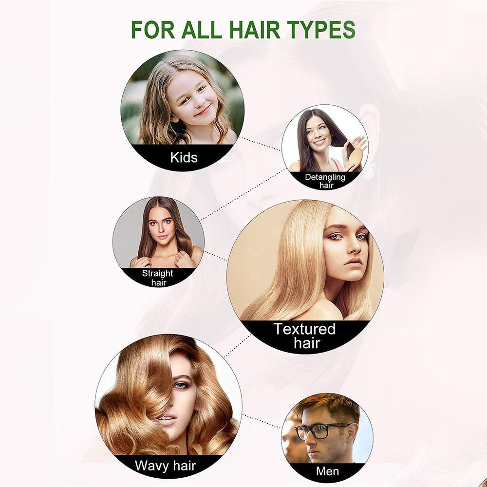 Bamboo Hair Comb Set, 4-Count Natural Bamboo Paddle Detangling Hairbrush, Wide-Tooth and Tail Comb, Smoothing Hair Styling Tools for Women and Men, Curly Hair Care Grooming Gift