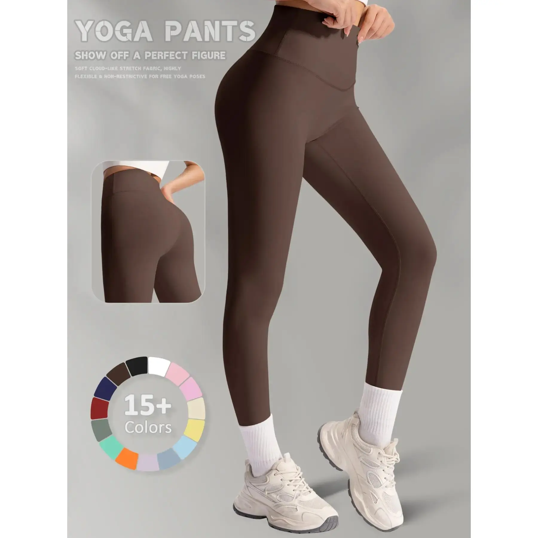 Solid High-Waist Leggings for Women, Stretchy Tummy Control Shapewear with Butt Lift for Everyday Active & Gym Workouts