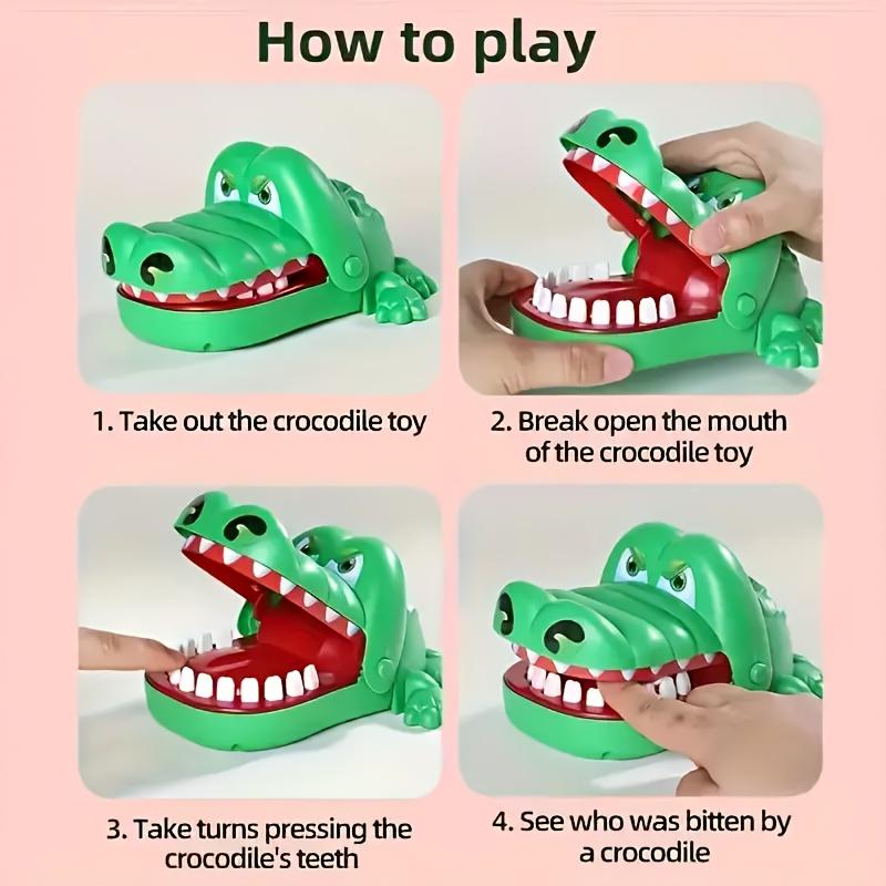 Interactive Crocodile Finger Bite Toy - Interactive Party Tabletop Game Toy, Suitable for Multiple Players - Pull-String Game for Children 3 and Up, Perfect Party Gift Cat Ear Plushie Mystery Box Mini Suction Cup Basketball Hoop