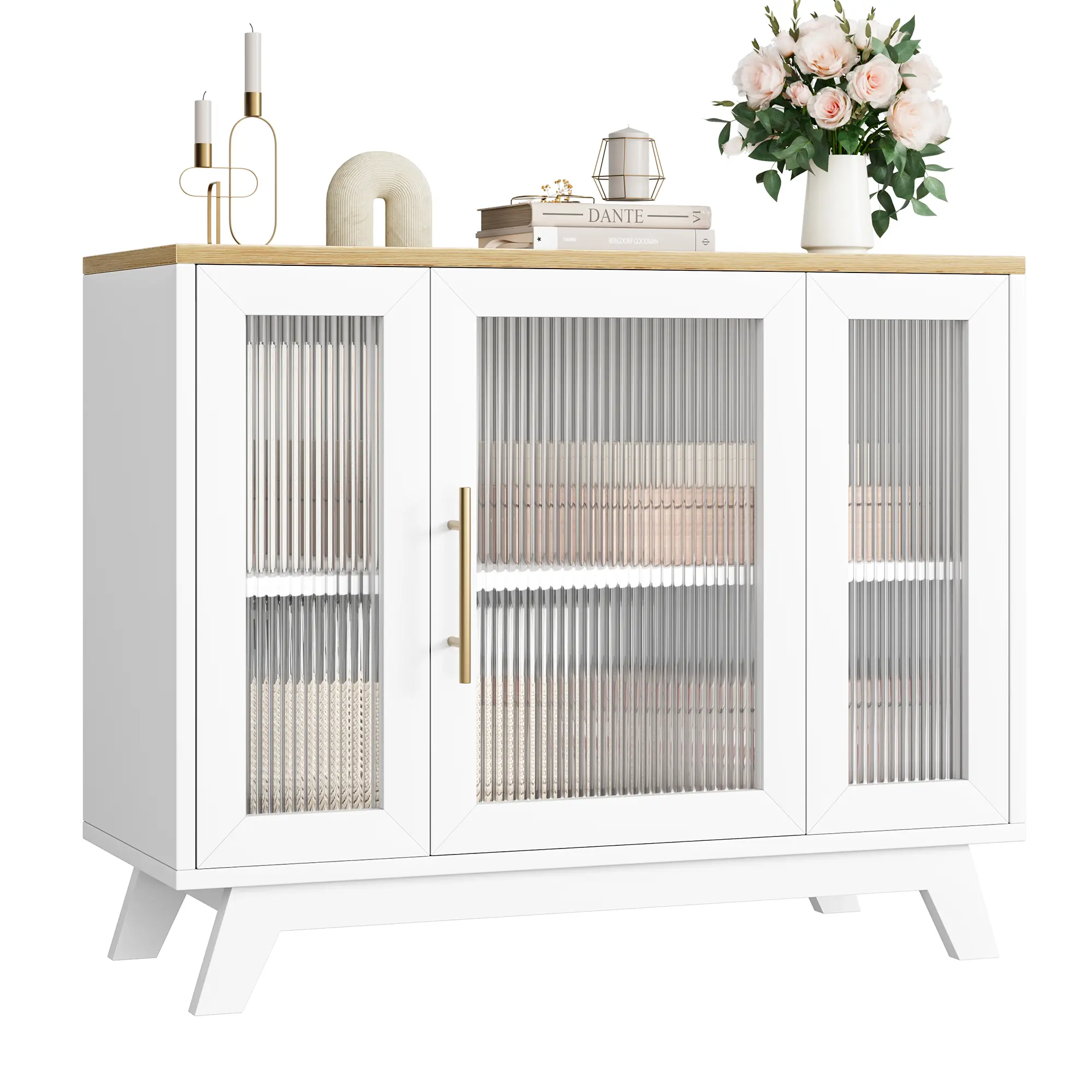 Garvee Sideboard Buffet Cabinet with Storage, 36'' Storage Cabinet with Door and Adjustable Shelf, Accent Cabinet with Wood Feet, Coffee Bar Cabinet with Storage for Kitchen, Living Room
