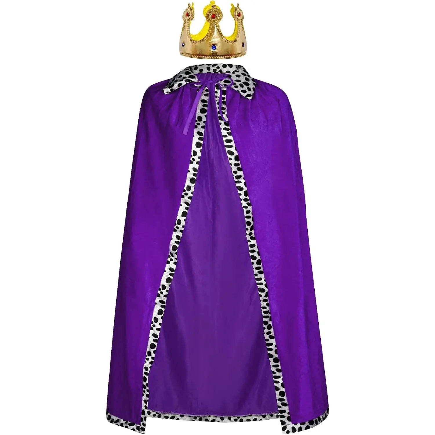 King and Queen Costume Set with Robes and Crown | Royal Cape and Crown Set for Halloween Cosplay Performances Accessory(Gift)