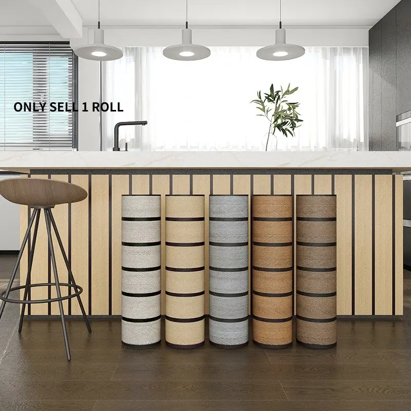 1 Rolls Extra Thick Brown Gray Wood Slat Peel and Stick Wallpaper - 15.75"x118.11" Textured Faux Wood Self-Adhesive, Removable Wall Panel for Bedroom, Living Room, Bathroom, Shower Room, Kitchen Bar, Office and Wall Renovation Wood Grain Wallpaper