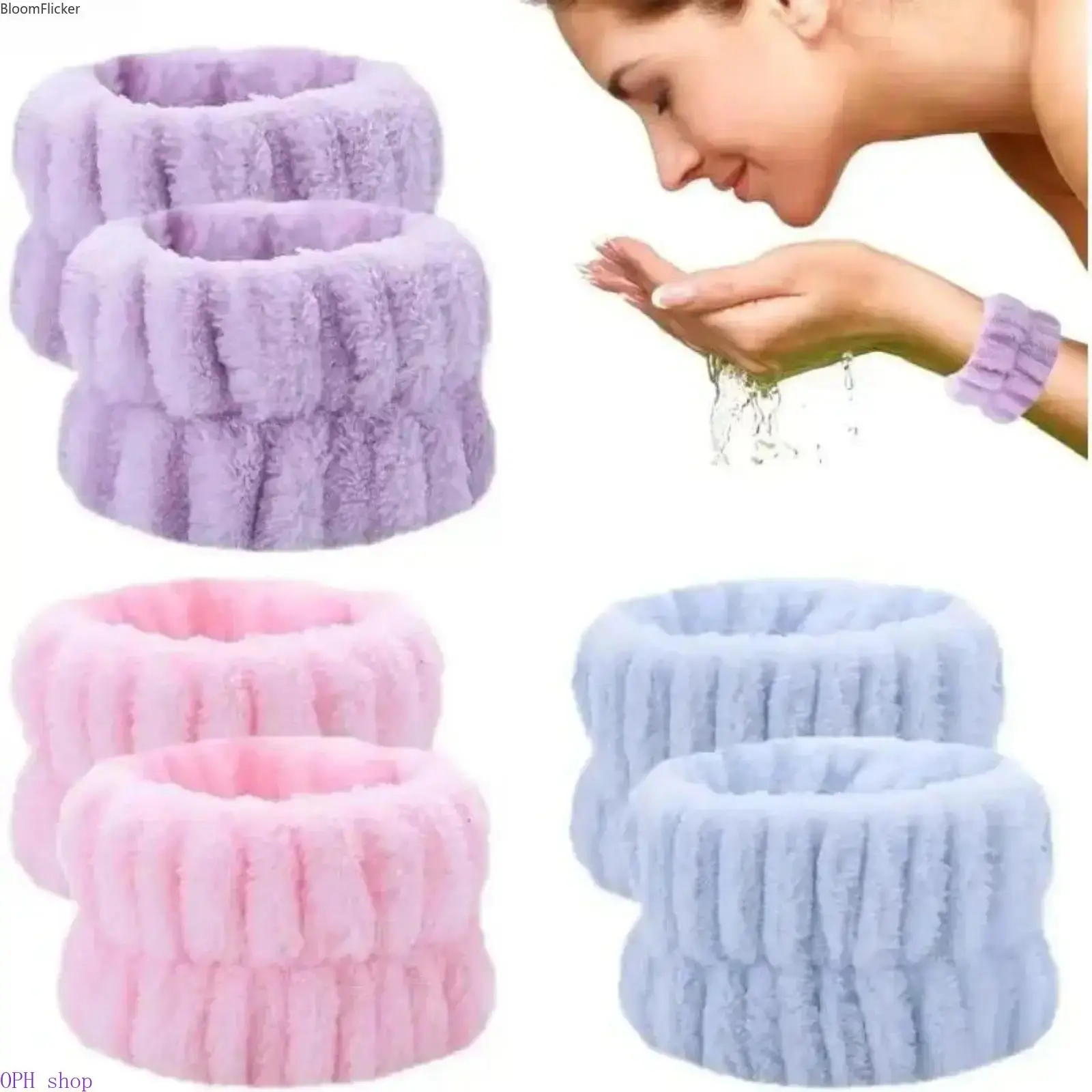 Unisex 3-Pack Plain Microfiber Face Wash Wrist Gloves - Soft Terry, Absorbent, Elastic Bands, Waterproof Wristbands, Simple Reusable Set, Spa Beauty Accessory for Cleansing & Makeup Removal