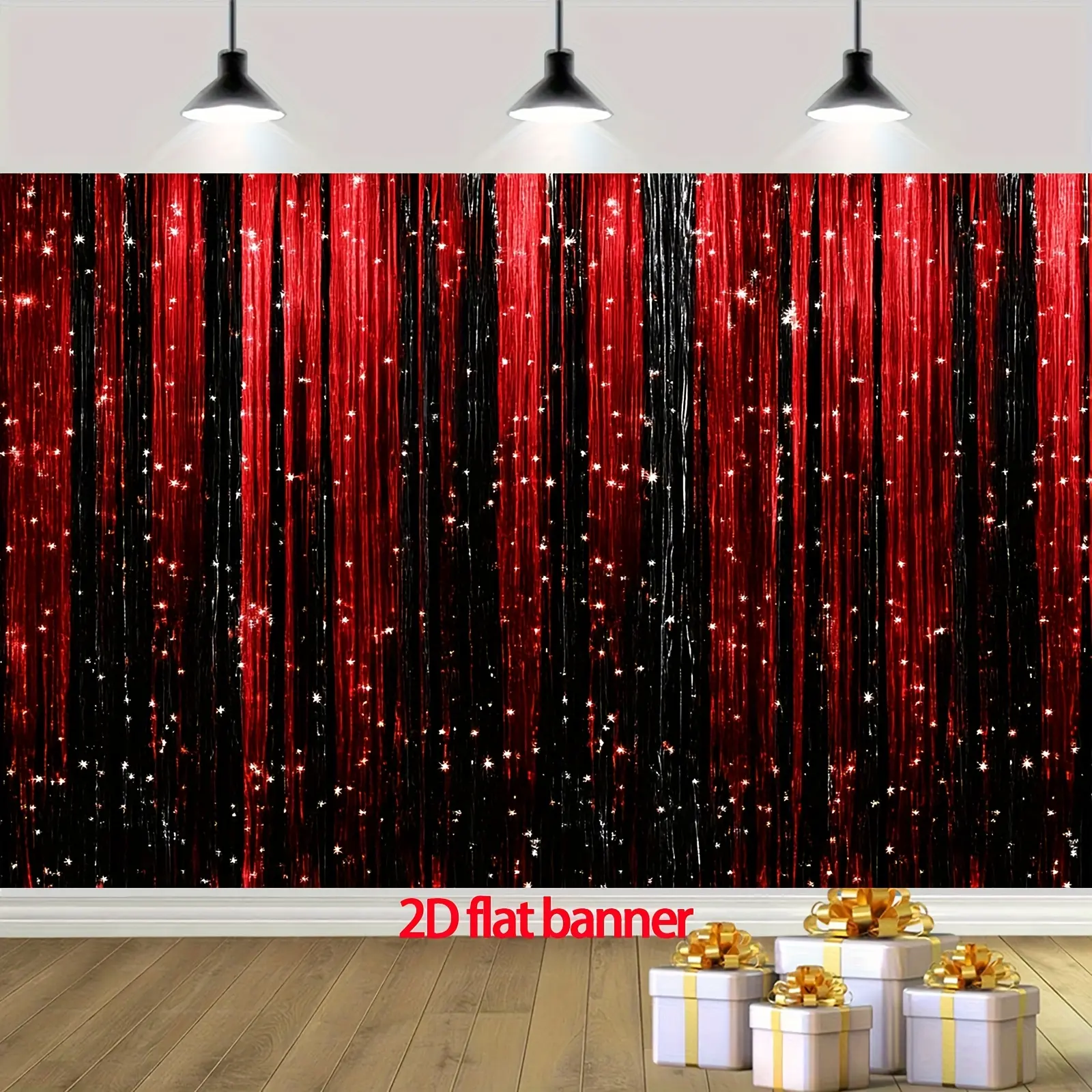 Glittery Red and Black Sparkling Party Backdrop Banner, Polyester Hanging Curtain Decor for Photo Backdrops, Weddings, Birthdays, Room Accents, Gifting (Home Supplies Tapestry)