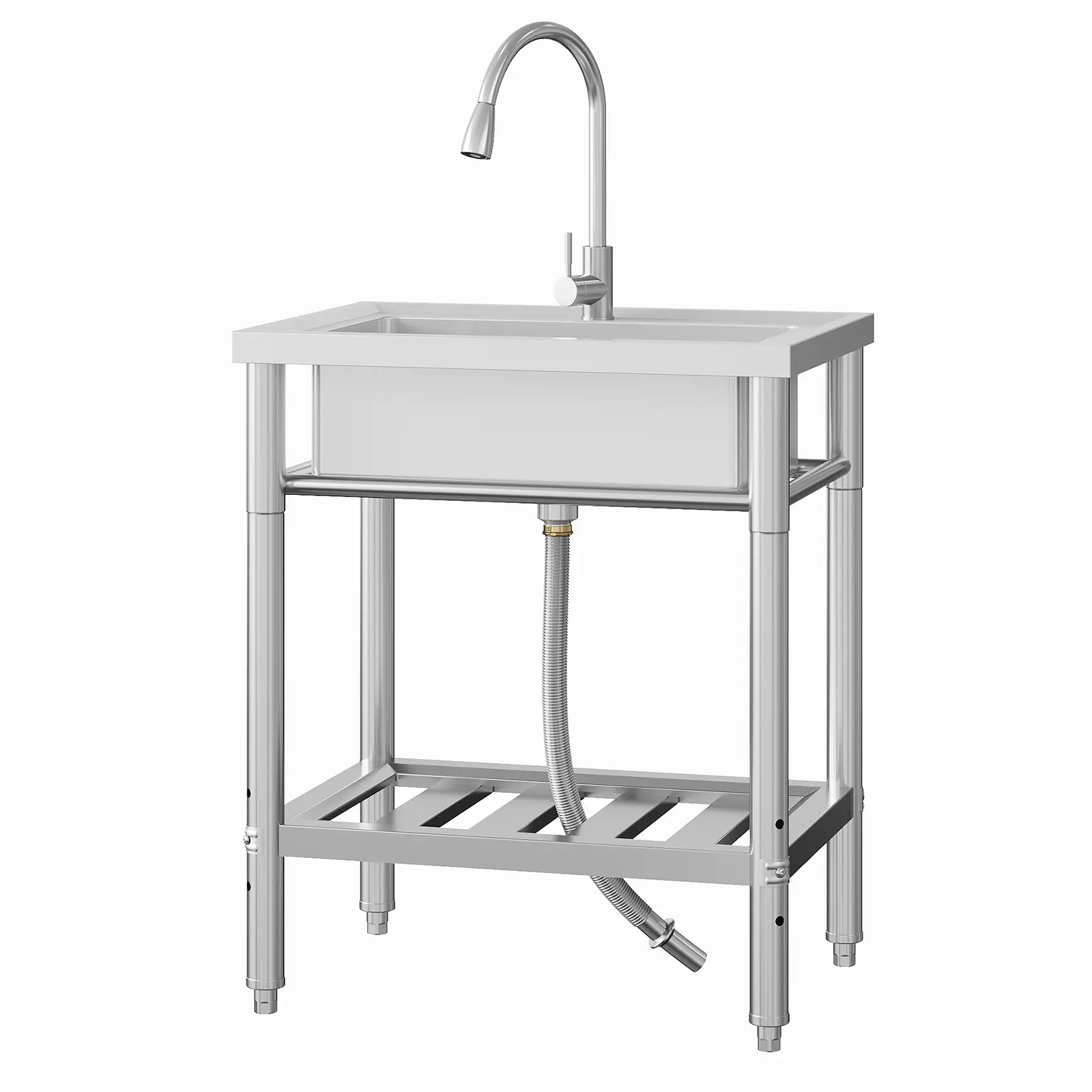 28"x20"x34" Stainless Steel Utility Sink with Hot/Cold Faucet, NSF Certified, for Home and Commercial Use