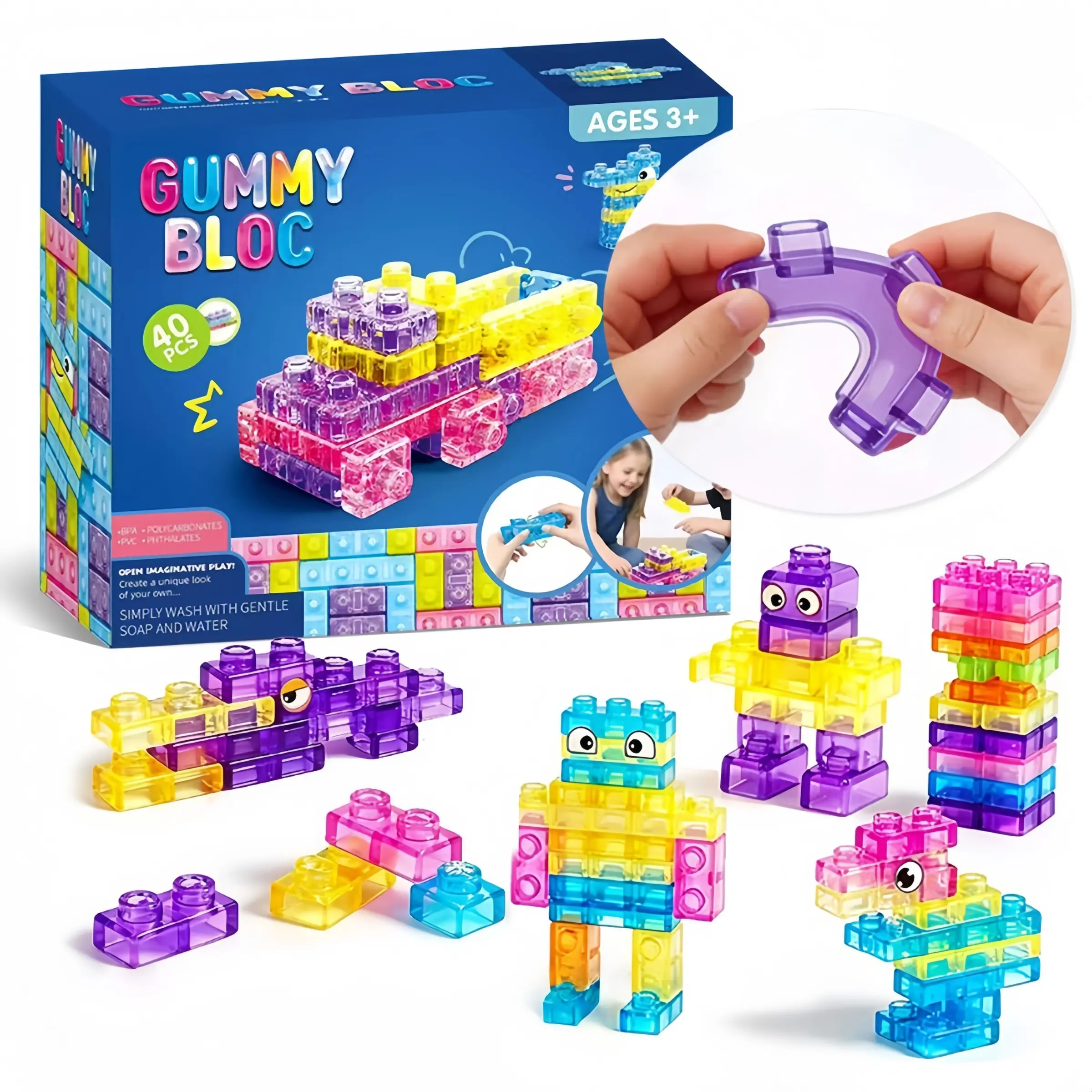 Sensory Soft Building Blocks Set, Stress Relief Toy, Perfect Birthday Gift for Kids, Fun Stacking Game, Ideal Holiday Present
