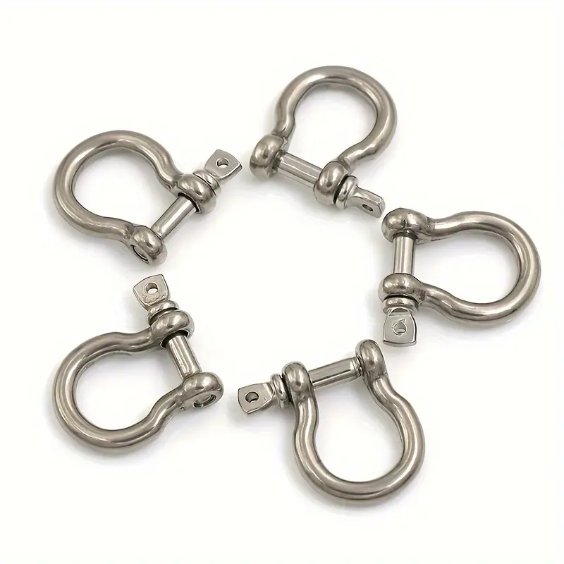5pcs M4 304 Stainless Steel Bow Shackle with Screw Pin for Rigging, Chain and More!