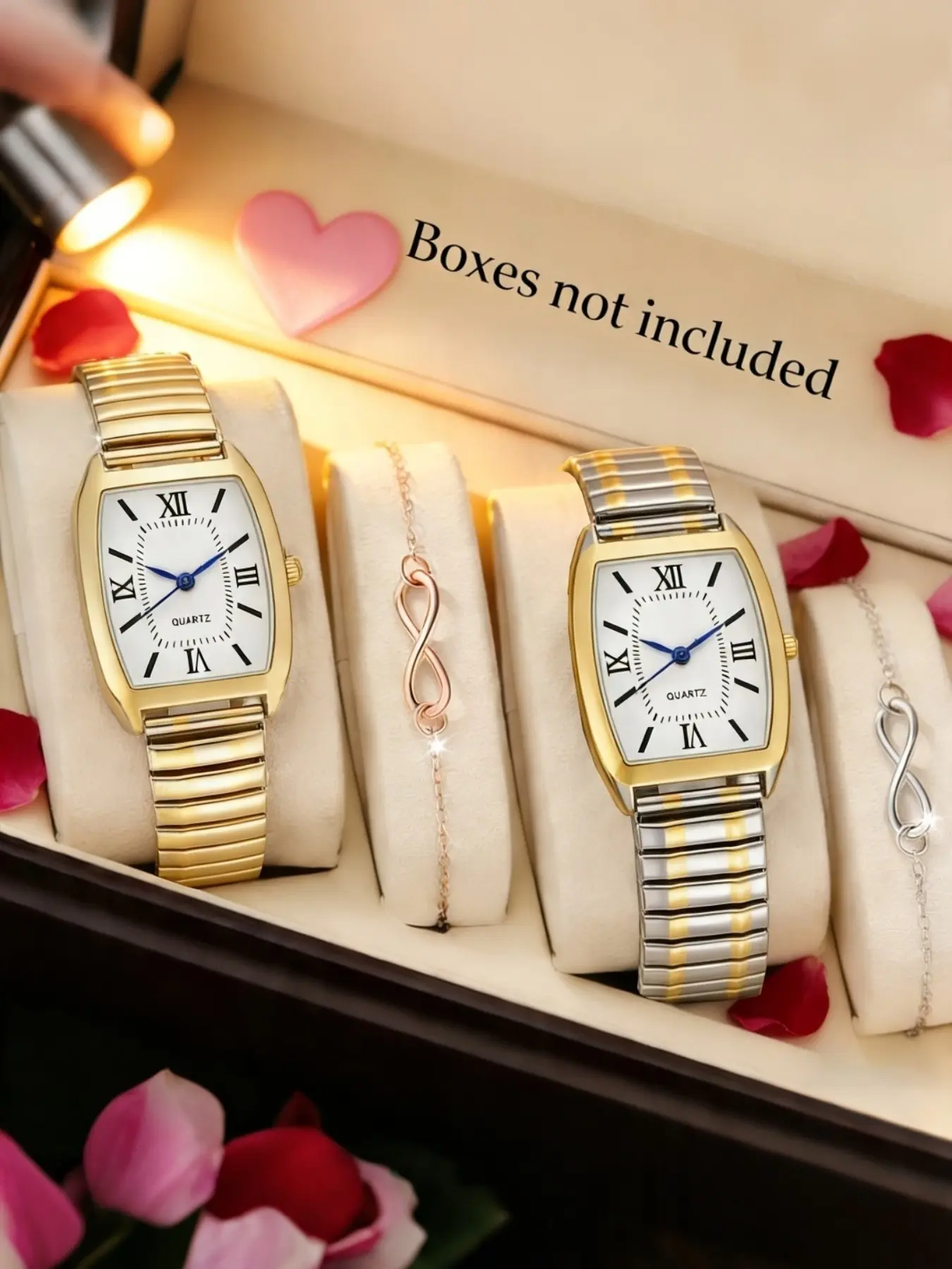 4pcs Women's Elegant Quartz Watch Set, Casual Analog Watch with Button Cell Battery, Perfect Gift for Holidays and Daily Wear