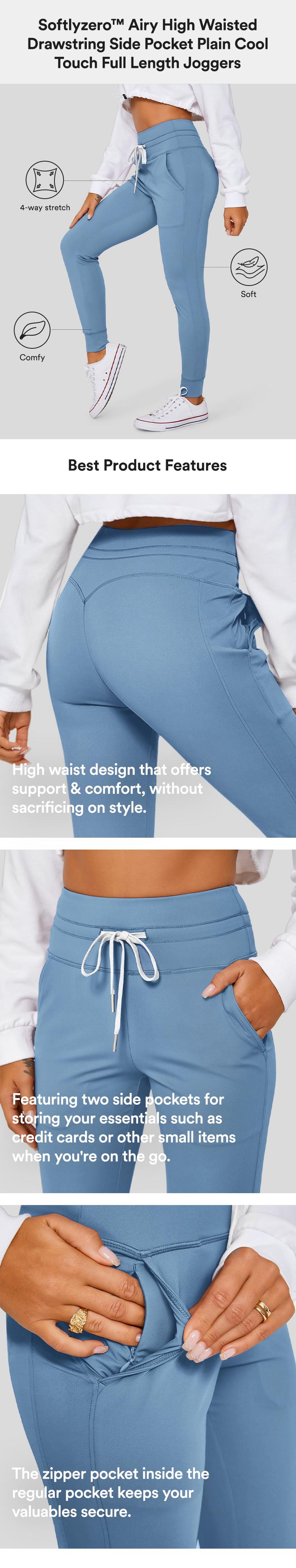 Halara SoftlyZero Plush High Waisted Drawstring Pocket Plain Full Length Joggers Halara SoftlyZero Plush High Waisted Drawstring Pocket Plain Full Length Joggers