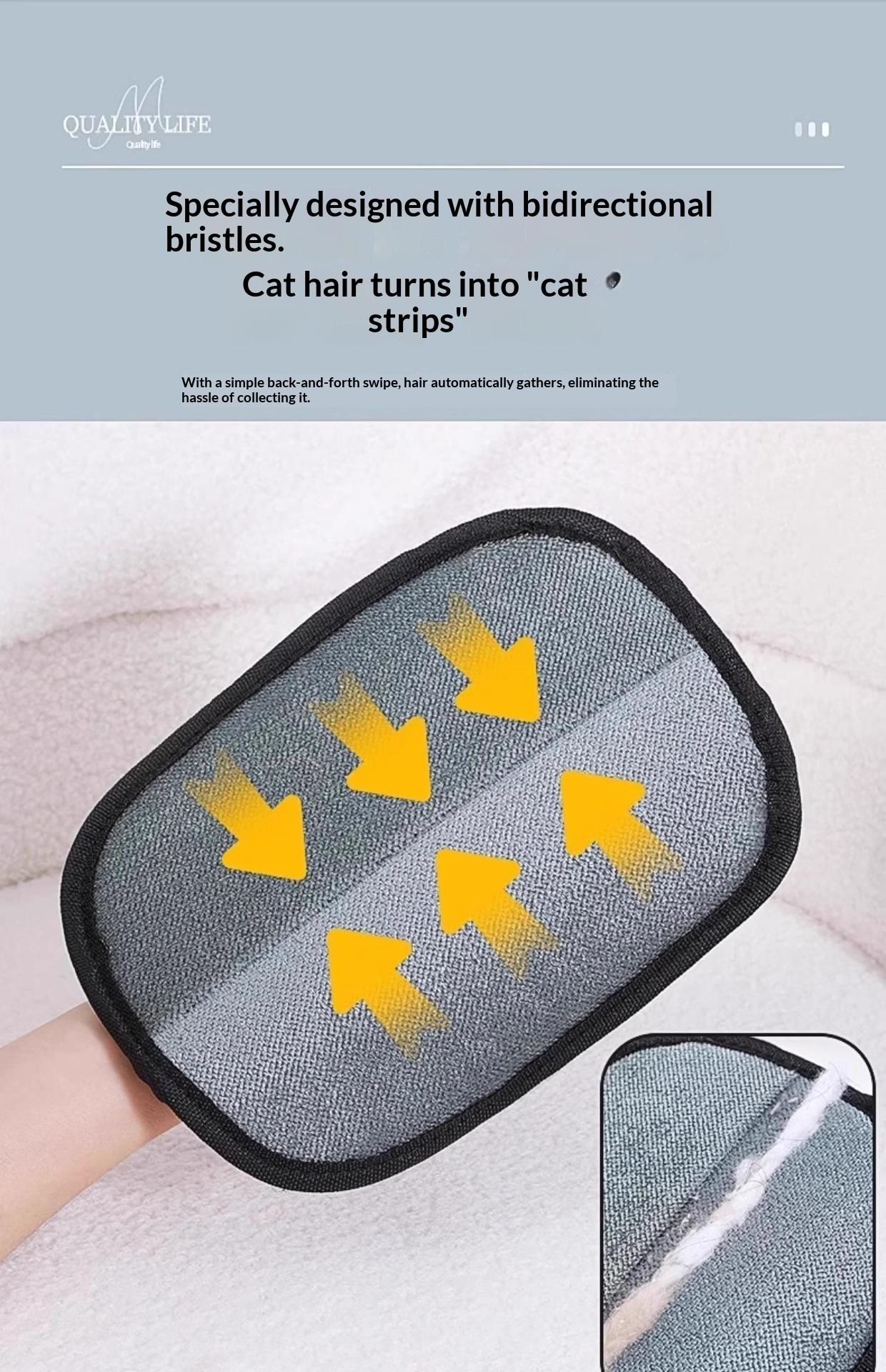 Pet Hair Remover Glove, Reusable Lint & Fur Removal Mitt for Cats & Dogs, Static Electrostatic Hair Brush for Furniture, Couch, Carpet, Bedding, Clothing, Car Seats, Grooming & Shedding Tool for All Pets