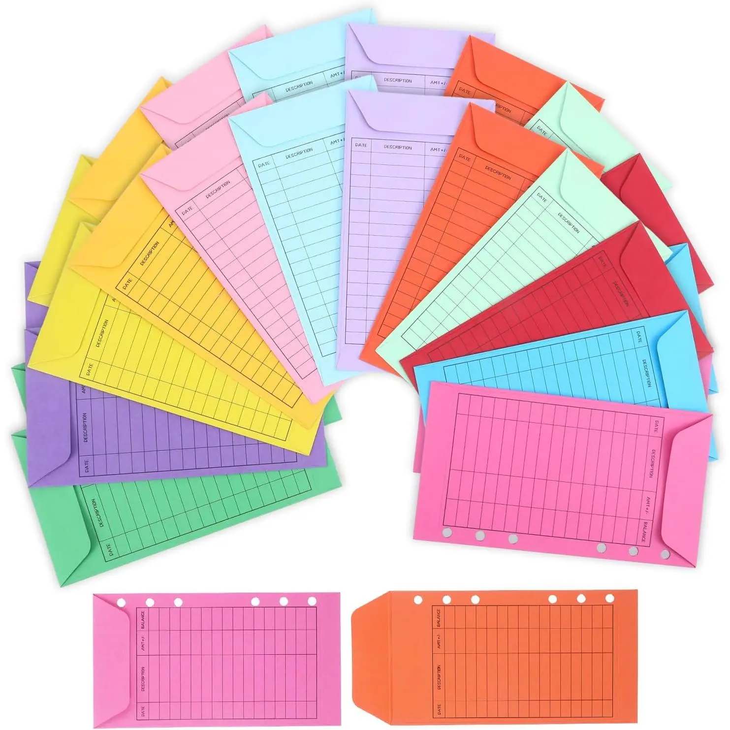 24-Count Modern Vertical Layout Budgeting Envelopes, Office Stationery for Personal Finance Management