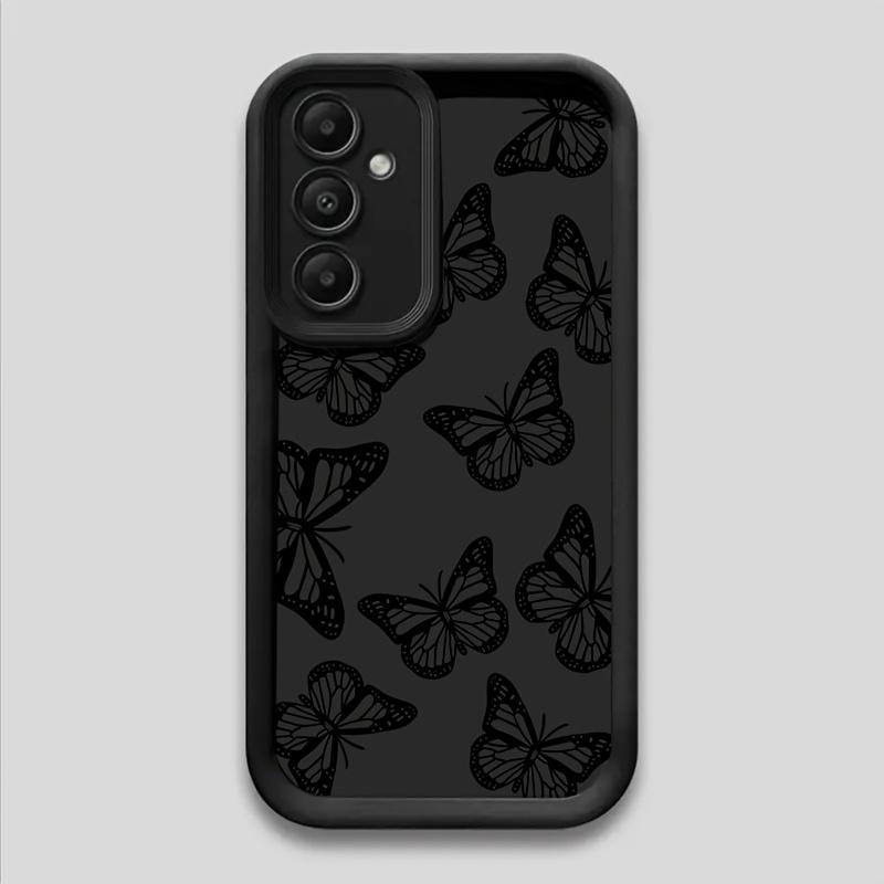 Phone case: Black TPU Full-Screen Cool Butterfly Design Phone Case, Compatible with Galaxy Galaxy A03/A03s/A05/A10s/A11/A12/A13/A14 5G/A15 4G/A20s/A21s/A22/A23/A30s/A31/A32/A34/A50/A51/A52/A52s 5G/A53 5G/A54 5G/A70/A71/A72/A73 5G/S20/S21/S22/S23/S24/S25
