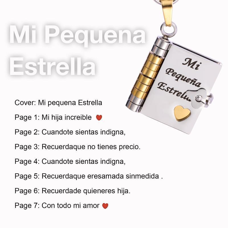 A Letter for My Daughter Book Keychain – Mi Pequeña Estrella Theme with Spanish Messages about Worth and Unconditional Love, Emotional Keepsake Gift From Parents for Birthday, Christmas or Back To School A Letter for My Daughter Book Keychain – Mi Pequeña Estrella Theme with Spanish Messages about Worth and Unconditional Love, Emotional Keepsake Gift From Parents for Birthday, Christmas or Back To School