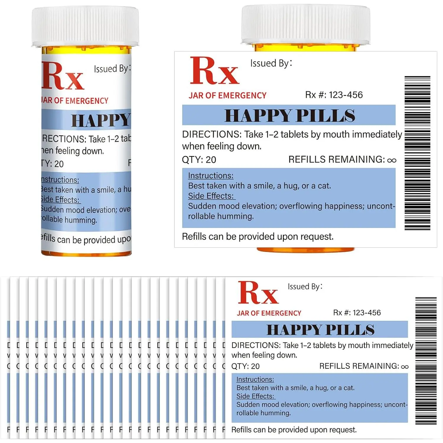 60 count Happy  Labels Stickers  Gifts for Office Coworker Novelty  Nurse Party Favors Medication  Bottle Labels Stickers  Pharmacist Party Supplies for School College