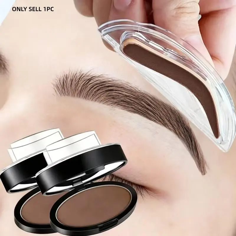 3-Color Eyebrow Mold Set, Natural Brow Color, Waterproof Long-Lasting Powder, Reusable Arch Brow Stamp, Fine Powder, Easy Quick Use, Brow Makeup Products