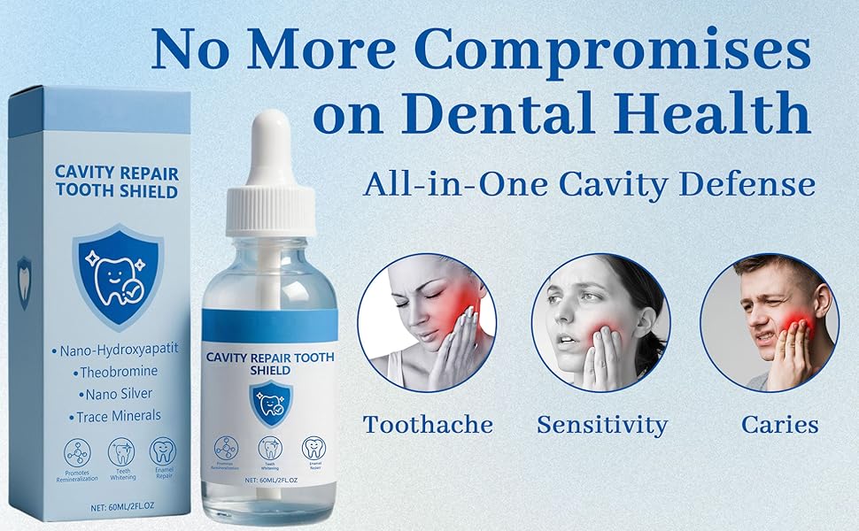 2pcs Nudenta Odontic Repair, Cavity Healing Tooth Armor Liquid, Nano Hydroxyapatite Remineralization Complex for Cavity Repair, Teeth Whitening with Remineralization Drops, Enamel Strengthening 60ml 2 Pack