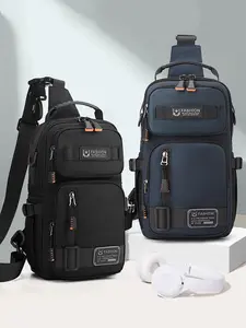Men's Large Capacity Multi-Pocket Chest Bag, Fashionable Single Shoulder Crossbody Pack, Lightweight Travel Sports Pouch for Daily Use, Multifunctional Chest Bag