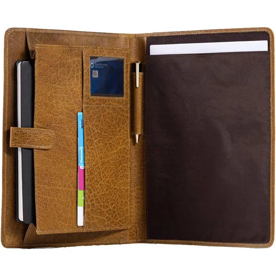Leather Business Portfolio Business Personal Organiser Folder Full Grain Leather padfolio by