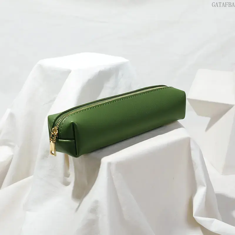 Slim Zipper Cylindrical Pencil Case, Solid Color Portable Storage Organizer, Multi-purpose Bag for Pens and Cosmetics, Ideal for School, Sports and Outdoor Use