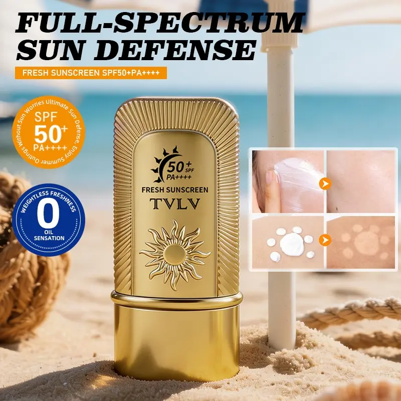 SPF50+ Sunscreen, UVA/UVB Full Protection, Lightweight and Non-greasy, Silky Texture, Evens Skin Tone, Effectively Prevents Sunburn and Tanning.