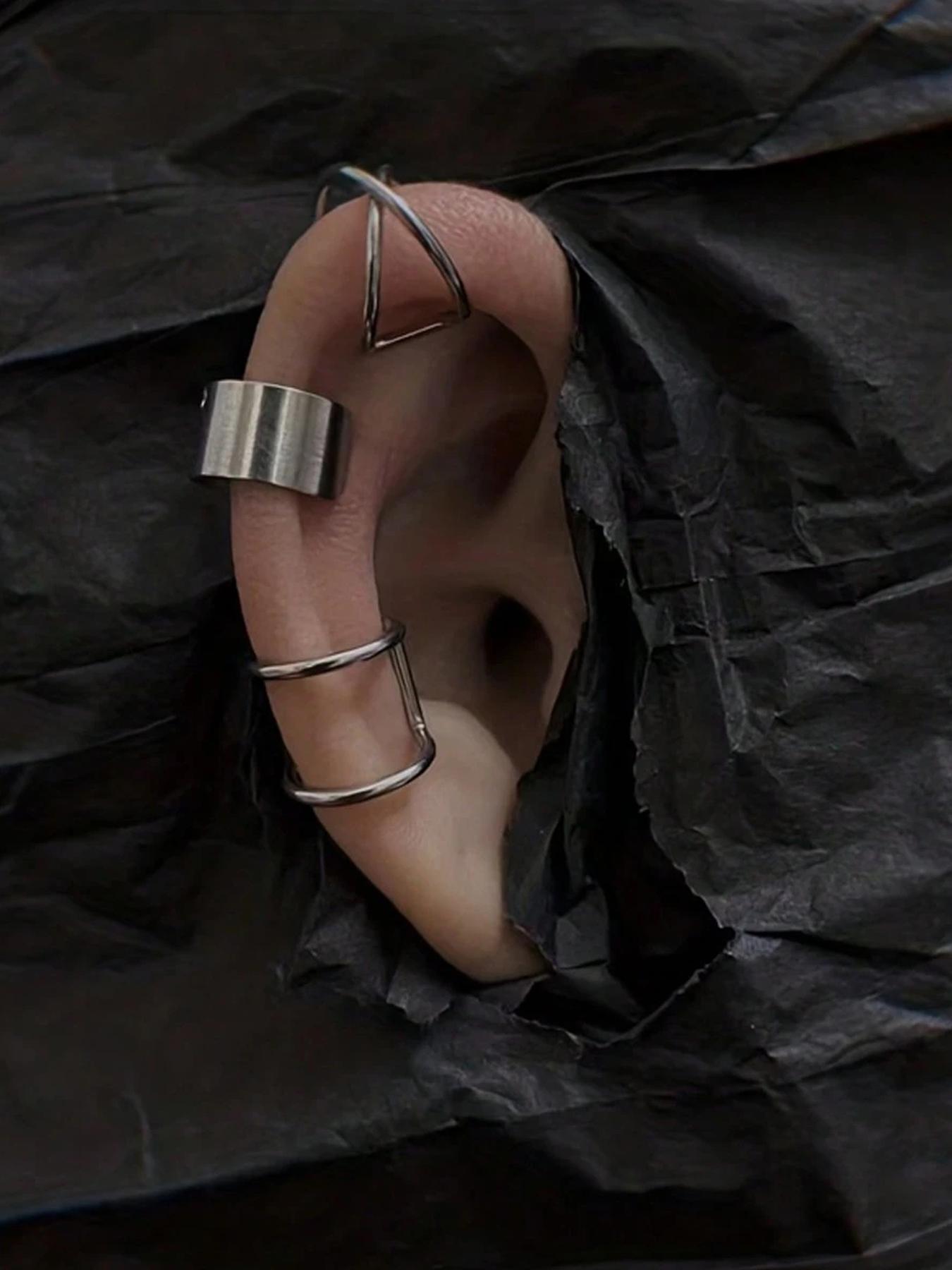 3 Pairs of Minimalist No-Pierce Clip-On Earrings, Unisex Stainless Steel Fashion Ear Plugs, Gender-Neutral Non-Piercing Accessories, Non Piercing Jewelry