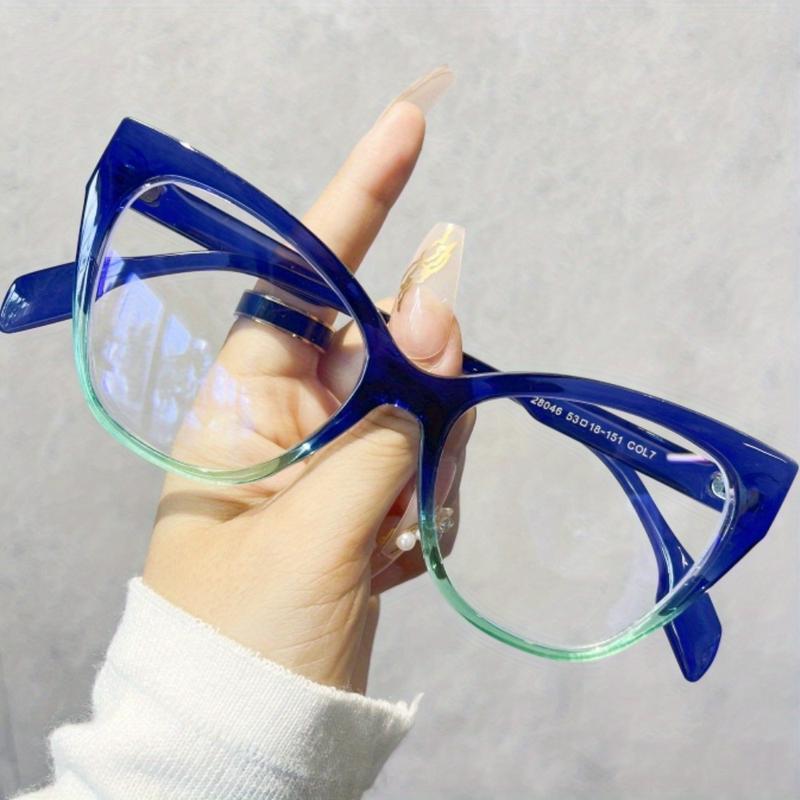 Oversized Women Myopia Presbyopia Glasses Cat-Eye Fashion Lady's Blue Light Blocking Computer Eyewear Prescription Eyeglasses