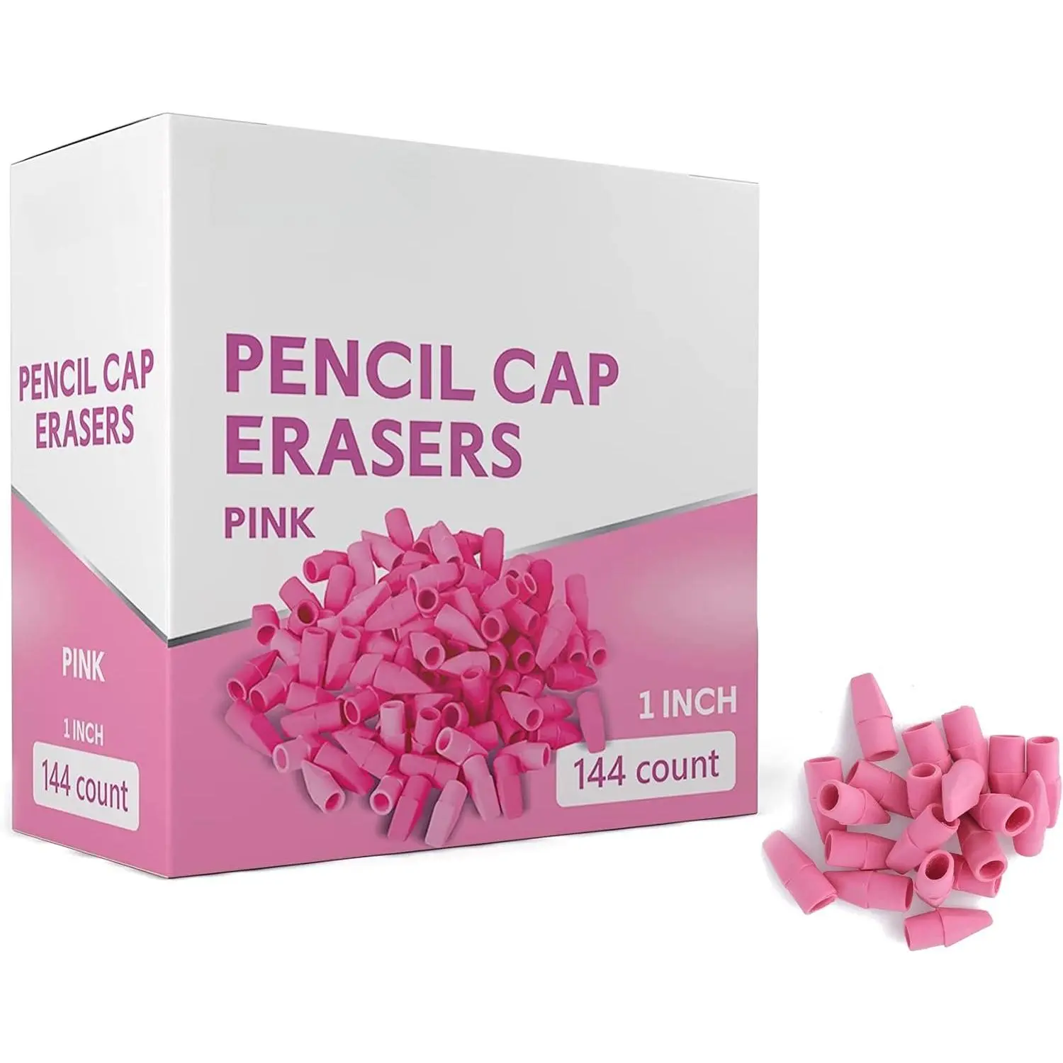 Pencil Top Erasers, 144 Count  Cap Erasers,  Eraser Tops, Pencil Toppers, Pencils Cap Eraser