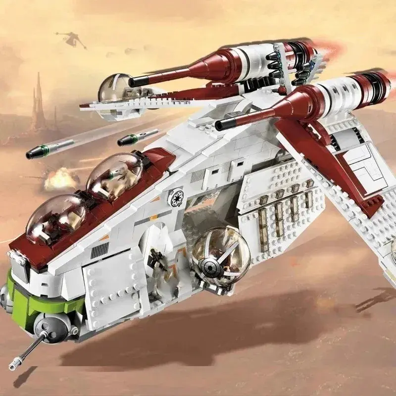 Large Battleship Building Blocks Set, Hardcore Vehicle Sci-Fi Style, Complete Internal Structure, Shootable Weapons, Military Mech Model