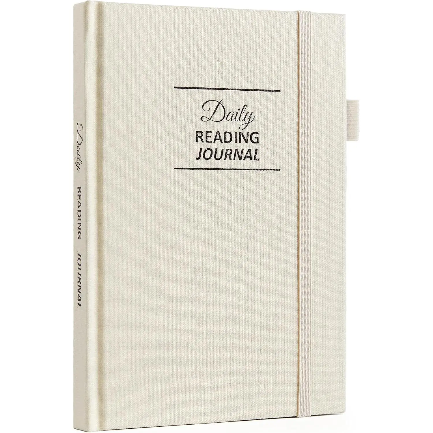 Reading Journal for Book Lovers - 75 Book Journal Reading Log for Book , A5 Linen Book Review Journal with TBR  List, Ratings, Challenges, Prompts, and Index - Beige
