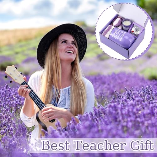 Teacher Appreciation Gifts for Women Teacher Gifts Box with Steel Cup Coffee Mug Candle Socks Pen Holder Metal Bookmark Thank You Gift Basket for Teachers Birthday Graduation Party Back to School