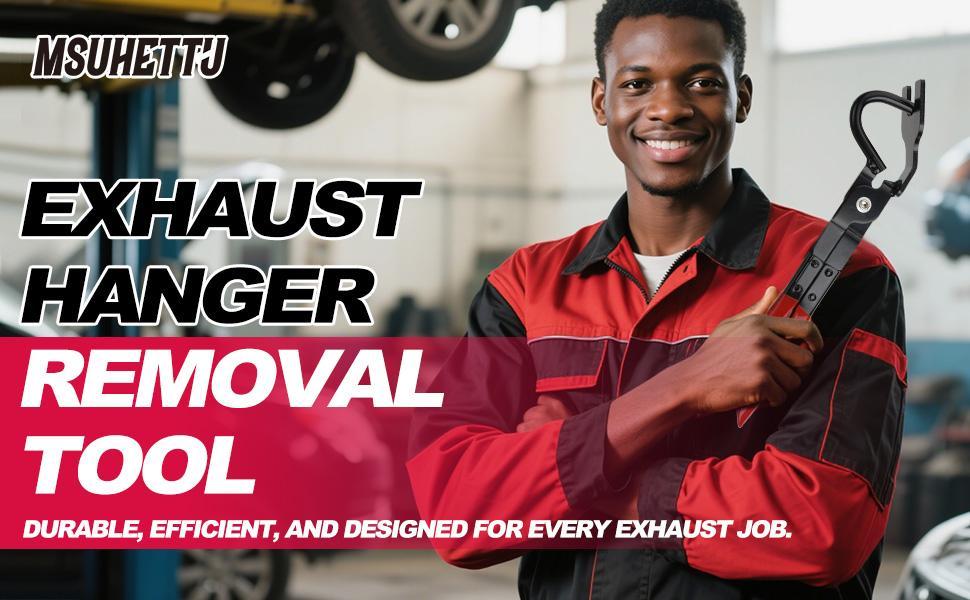 Exhaust Hanger Removal Tool, Heavy-Duty Exhaust Hanger Pliers for Car & Truck Rubber Exhaust Hangers, 25° Offset Design, Non-Slip Grip, Compatible with Most Exhaust Systems