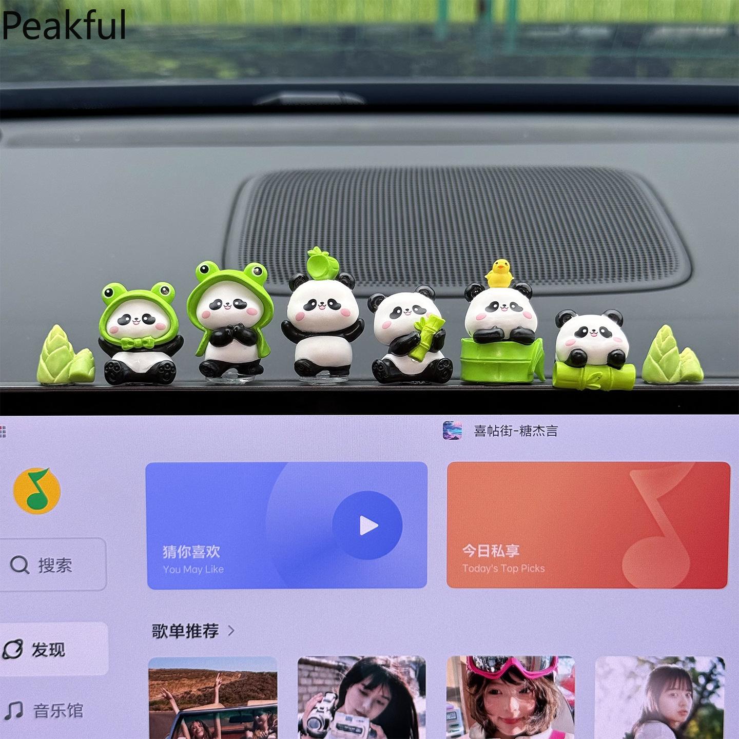 6PCS Cute Mini Panda Figurines – Kawaii Resin Animal Ornaments, Perfect for Desk & Garden Decor, Adorable Home Accessories & Kids' Toy Gifts, Charming Panda Collectibles for Any Room