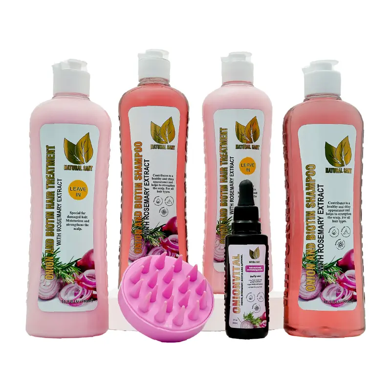Natural Sant - 2 Onion, Rosemary and Biotin sets + Onionvital Serum KIT + FREE SCALP MASSAGER