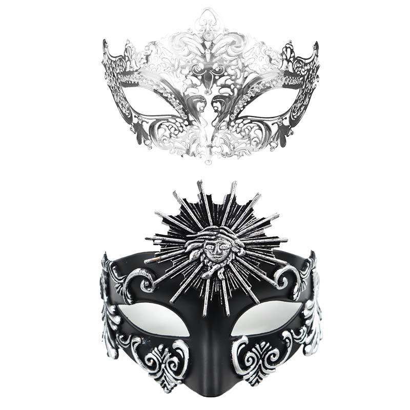 Venetian Carnival Half Face Mask, Luxury Masquerade Mask for Couples & Party Events