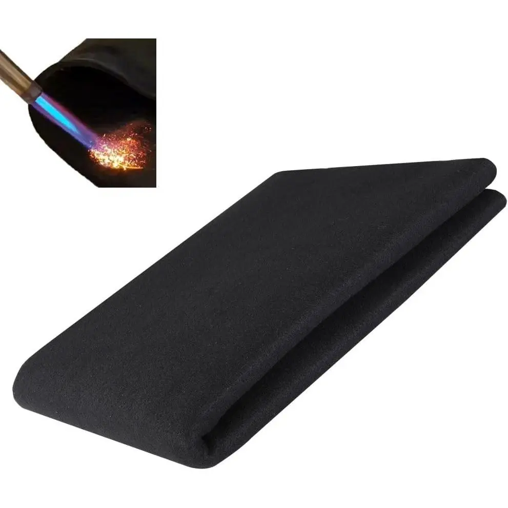 Fireproof Welding Blanket Heat Resistant Mat - 5MM, 20in x 20in, Up To 1800°F Flame Retardant Protector for Plumbing Hole, Propane Torch, Brazing, Soldering Copper Pipe (Carbon Felt)
