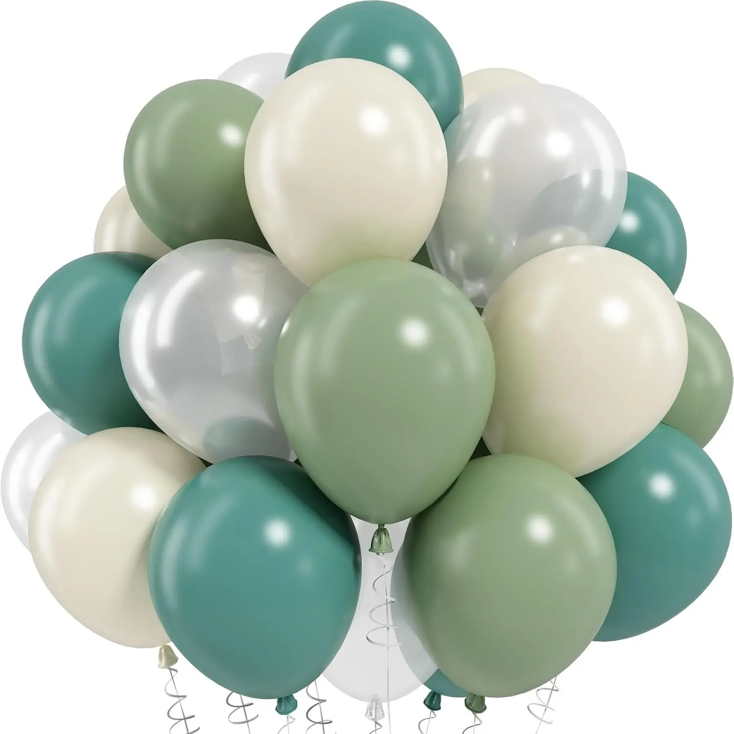 55pcs Sage and Balloons, Latex Balloons for Baby Shower, Bridal Shower, Wedding, Birthday Party Decor, Balloon Decoration