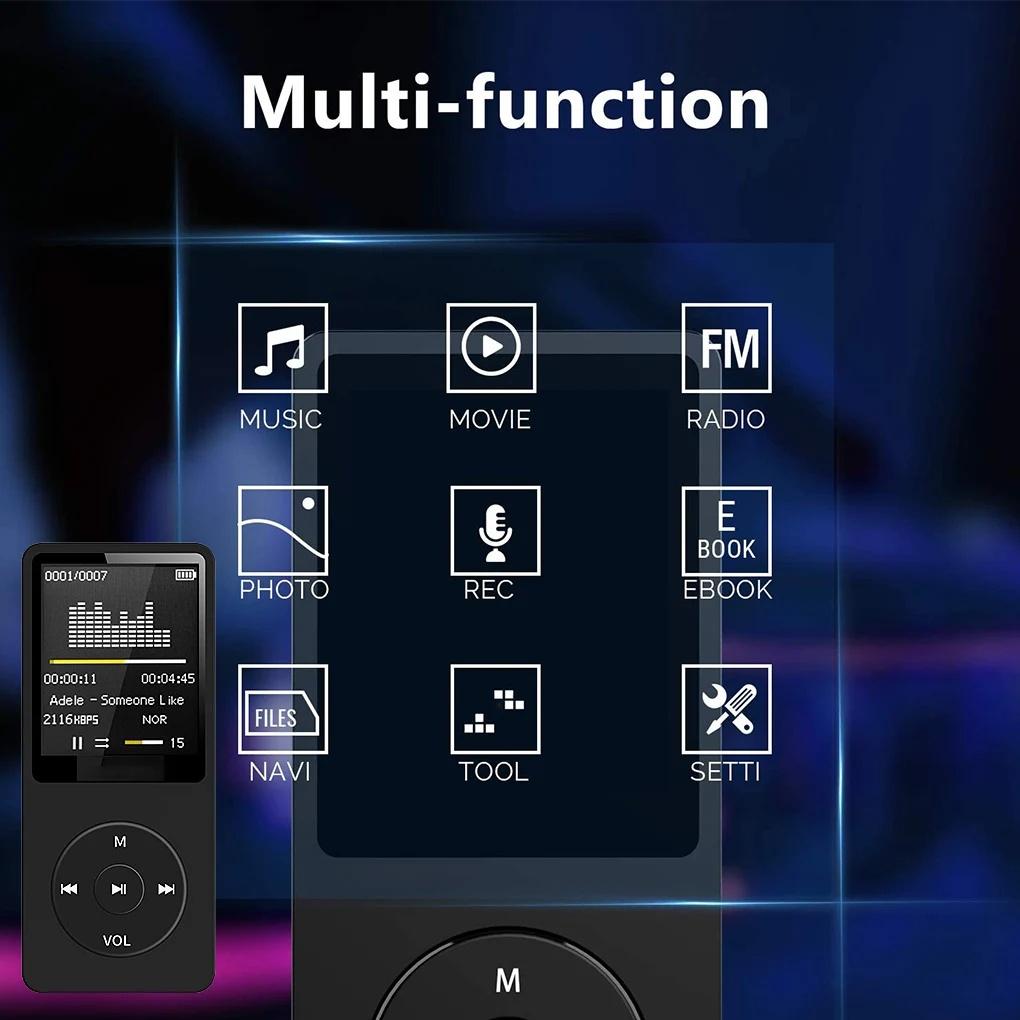 Bluetooth-compatible Music Player Lossless Portable Fm Radio External Ultra-thin Student Sports Walkman Player Recorder mp3 Bluetooth-compatible Music Player Lossless Portable Fm Radio External Ultra-thin Student Sports Walkman Player Recorder mp3