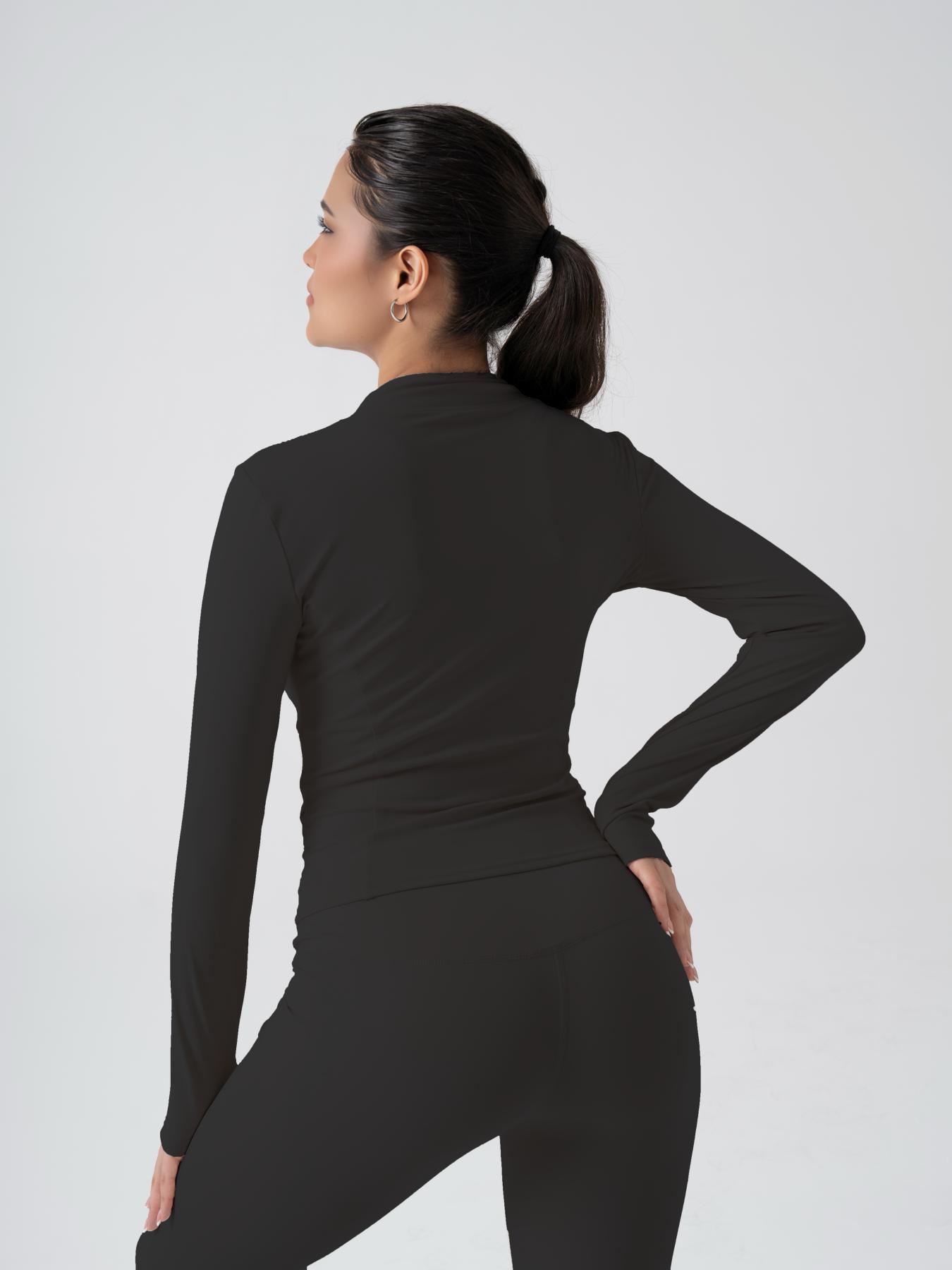 Women's Sporty Two-Piece Set, Zip Jacket and Leggings, Stylish Athletic Wear, Women's Clothes Set for Gym Training Yoga, Gym Exercise Activewear