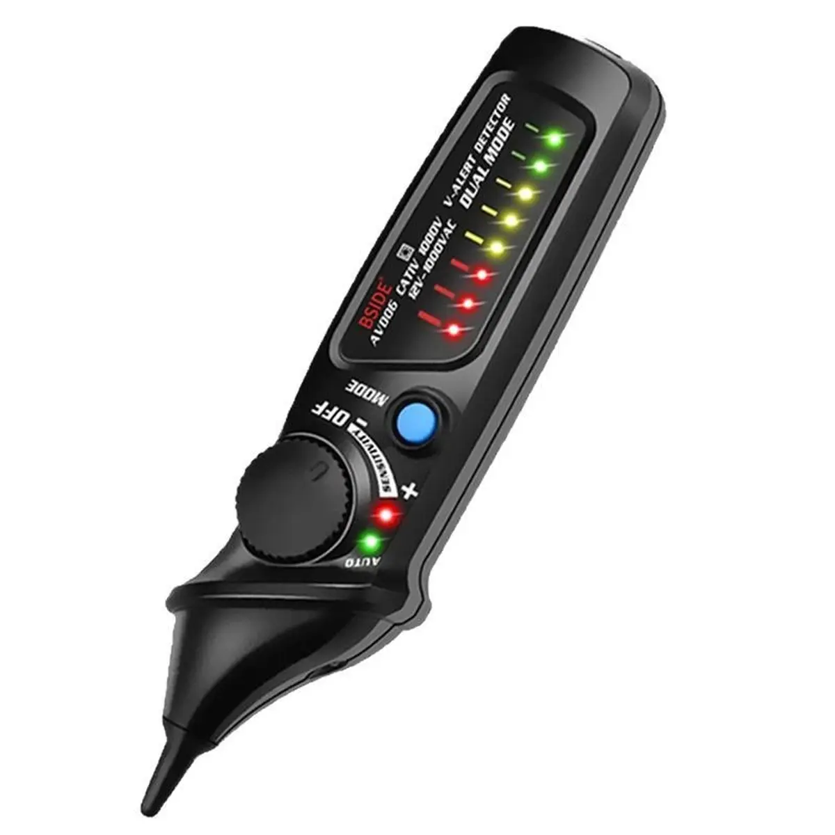 BSIDE Dual Mode NCVD Voltage Detector Tester Pen, AC 600V CATIII, Adjustable Sensitivity, LED Flashlight Electrical Tester for Home DIY & Electrician Wiring Testing