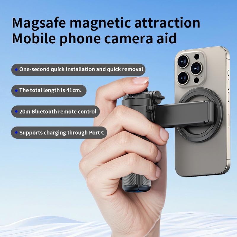 Magnetic Phone Holder 360° Rotation Pocket Selfie Stick with Bluetooth Remote Adjustable Desktop Stand