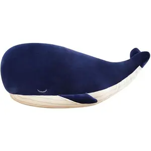 Cute Soft Cotton 4 Size Blue Whale Stuffed Animals Plush Pillow Kawaii Plushie Toy Gift for Kids Boys Girls Adults, Blue 10 Inch