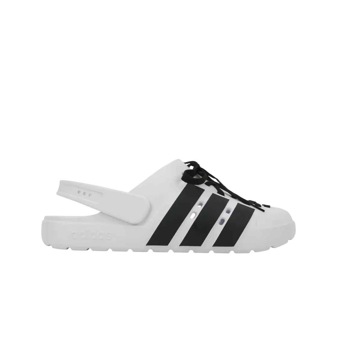 adidas Adilette Clog 2.0 'White Black Laces' JR4027