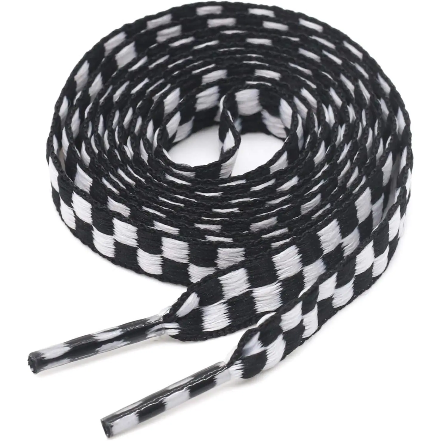 YJRVFINE Flat Checkered Shoe Laces: Wide 5/16" Plaid Shoelaces for Sneakers | 10mm Wide, 12 Colors, 31"-63", Men & Women