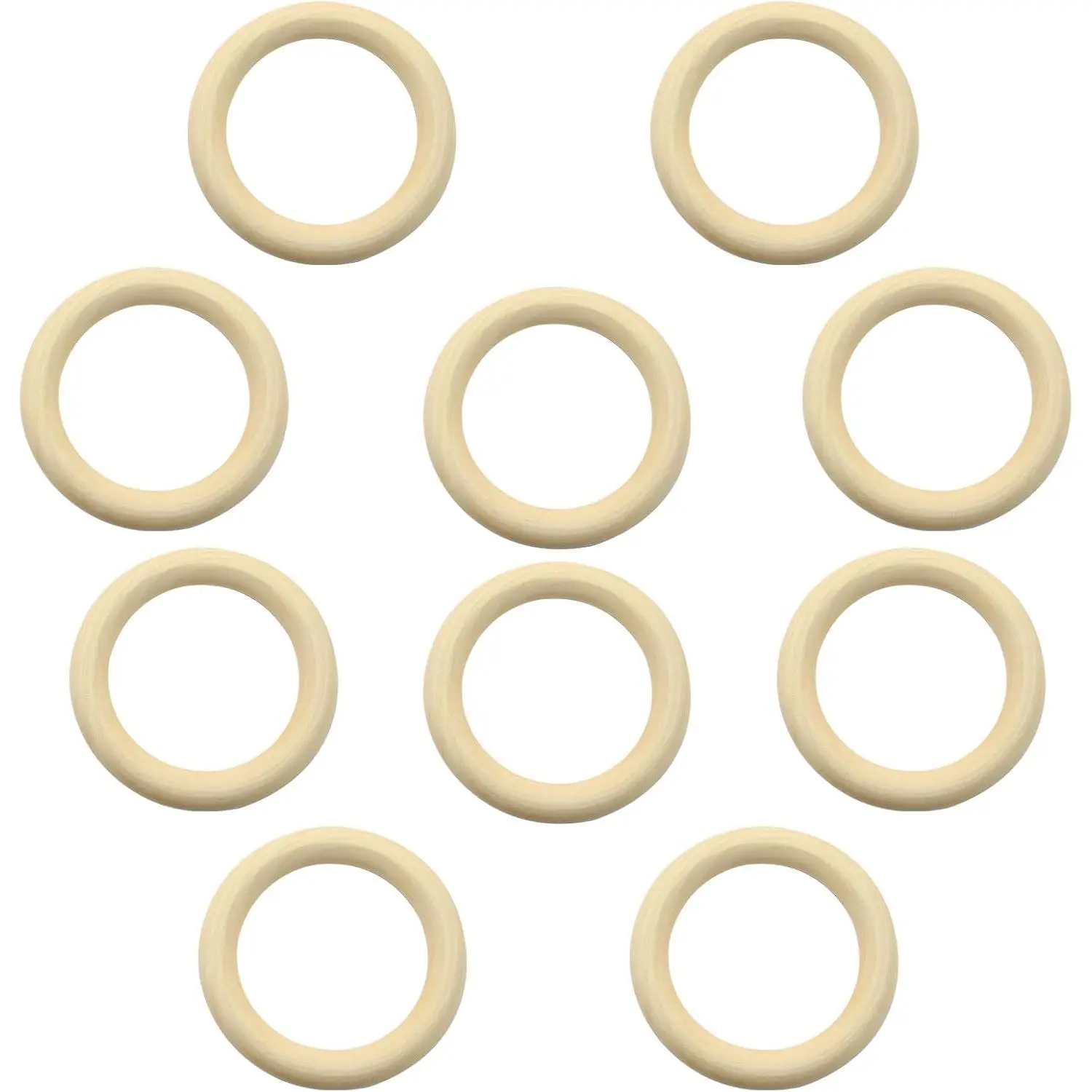 Wooden Rings for Crafts, 2.7 * 0.46", 10 Pack | Nature Solid , Unfinished, Macrame Rings, DIY Crafts/Pendants, Connectors  Making