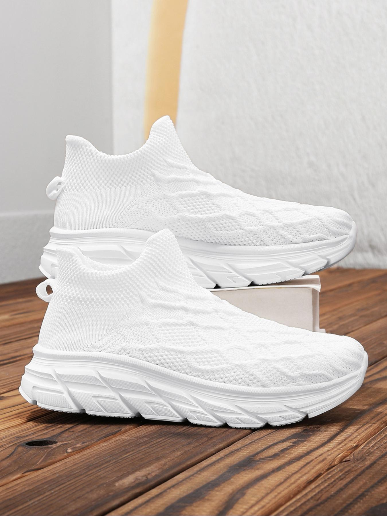 Women's Fashionable Mesh Breathable Slip on Sneakers, Knitted Running Shoes, Casual Comfortable Sports Running Shoes, All-match Basic Shoes for Daily Wear