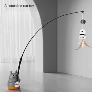 Hanging Fish Ornament Cat Teaser Stick Fun Interactive Toy Satisfy Cat Hunting Instinct