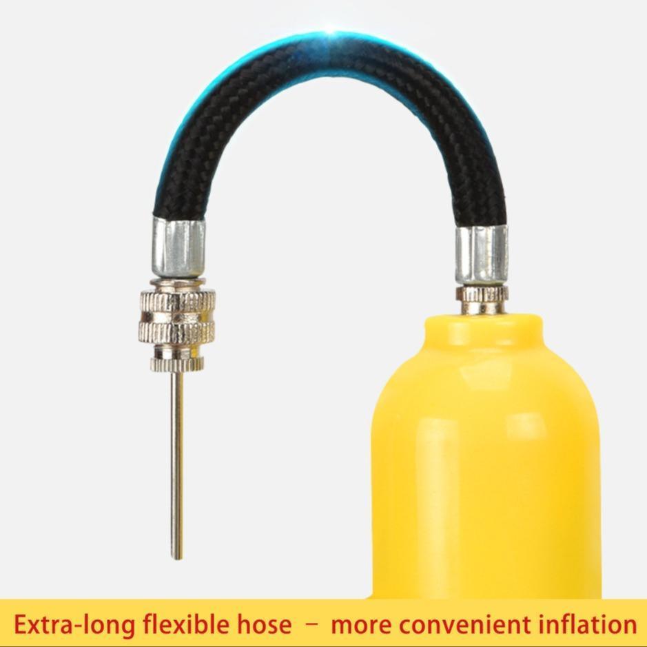 Mini Air Pump with Needle & Nozzle, Portable Double Action Quick Inflation Pump for Basketball, Balloons & All Sports Equipment