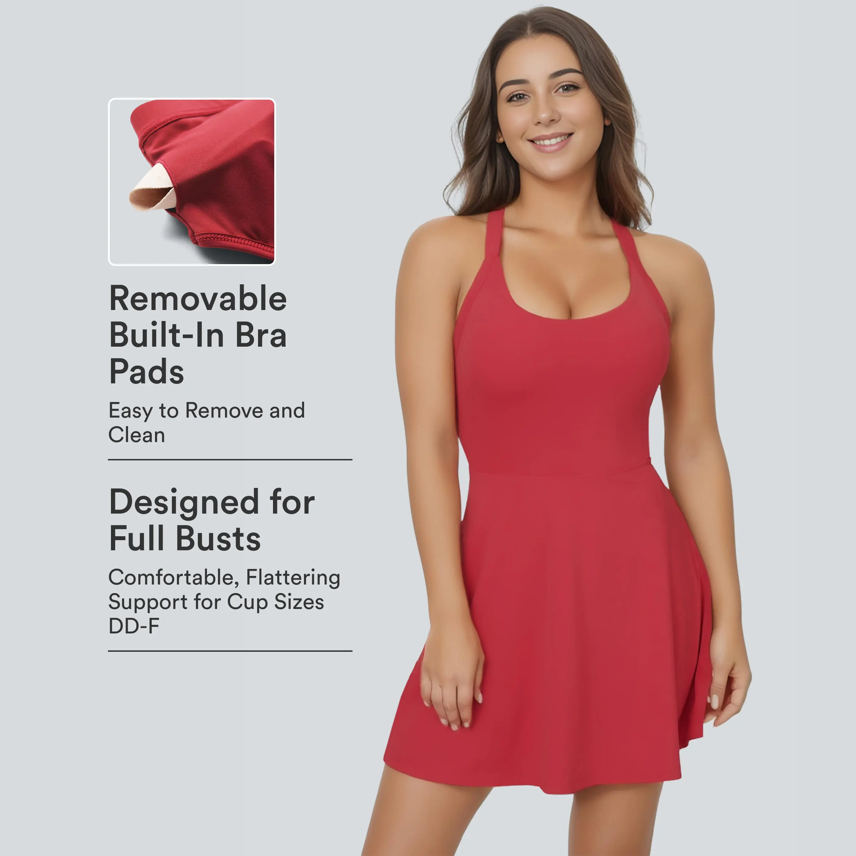 Halara Backless Twisted Flare Mini Dance Active Dress-D/DD/DDD/F Cups Halara Backless Twisted Flare Mini Dance Active Dress-D/DD/DDD/F Cups