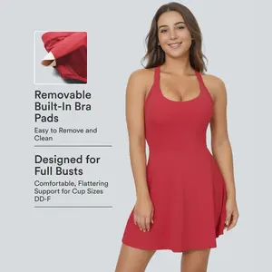 Halara Backless Twisted Flare Mini Dance Active Dress-D/DD/DDD/F Cups
